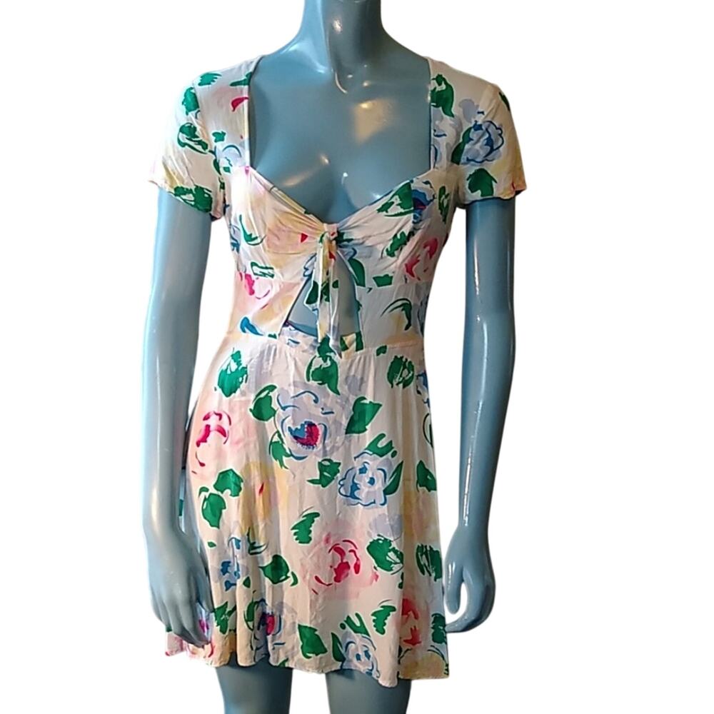 Reformation Nutmeg Floral Cut Out Fit + Flare Mini HTF Rare - Picture 2 of 7